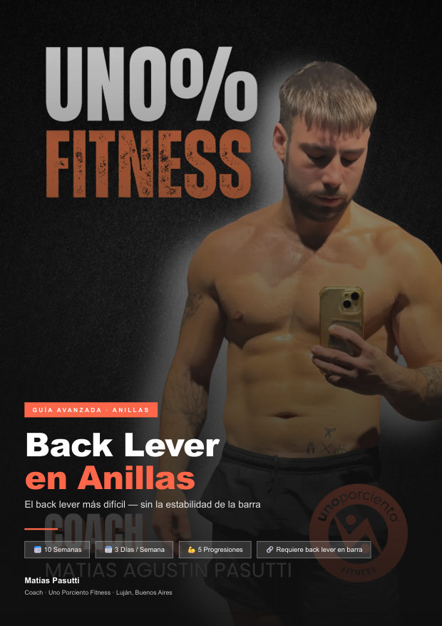 Portada de Back Lever en Anillas
